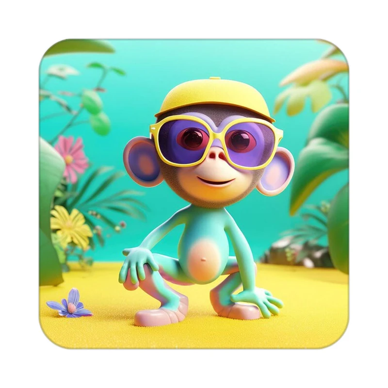 زیر لیوانی کاکتی طرح حیوانات کارتونی مدل mp28452