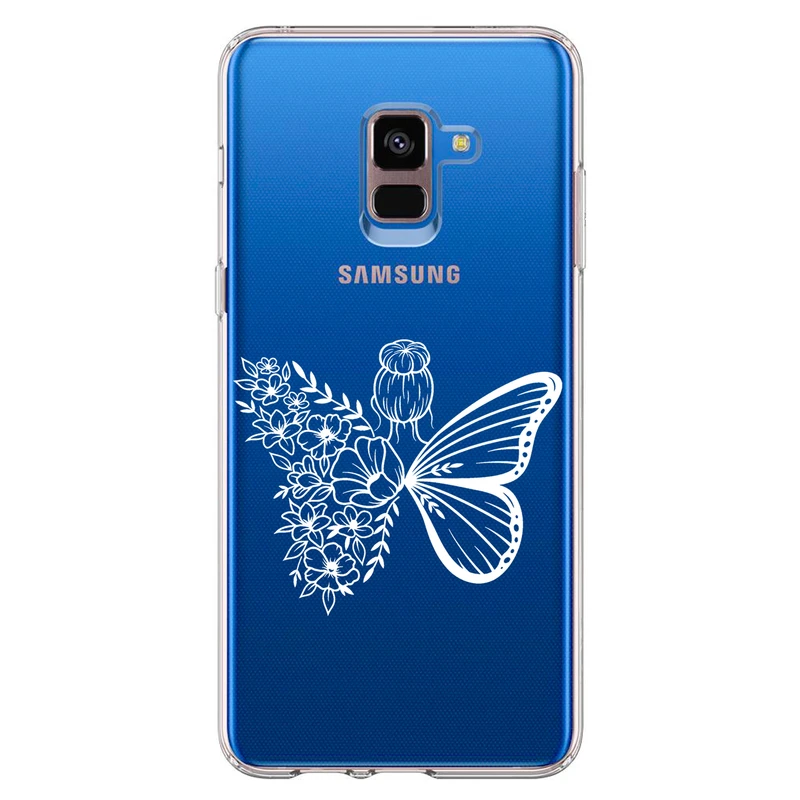 کاور مگافون طرح دختر پروانه ای مدل C53-W مناسب برای گوشی موبایل سامسونگ Galaxy A8 Plus