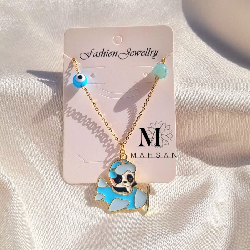 گردنبند دخترانه مدل پاندا چشم نظر