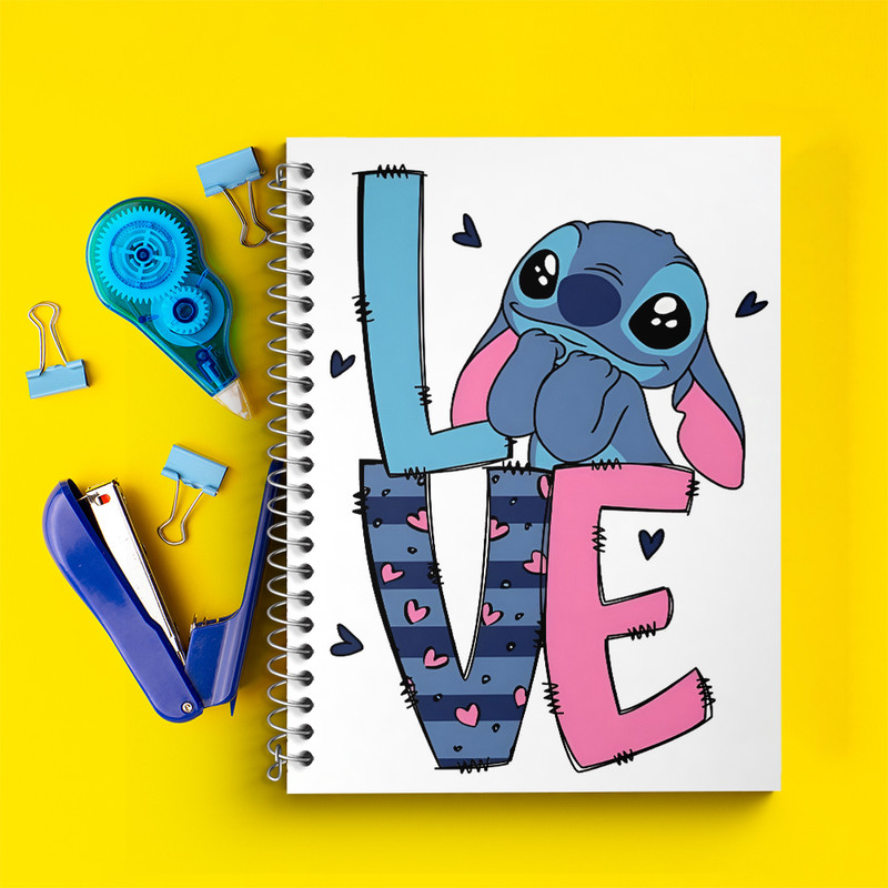 دفتر زبان 50 برگ خندالو مدل دو خط طرح استیچ (Stitch) کد N3189