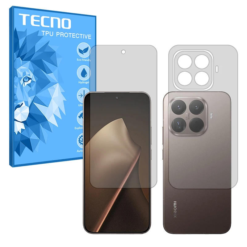 محافظ صفحه نمایش شفاف تکنو مدل Resistant مناسب برای گوشی موبایل شیائومی 15T Pro به همراه محافظ پشت گوشی موبایل 