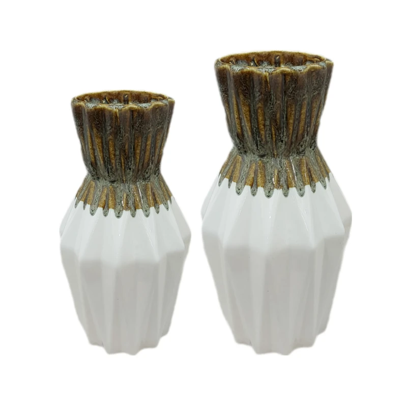 گلدان دکوری سرامیکی مدل یاقوتی کد m28 بسته دو عددی