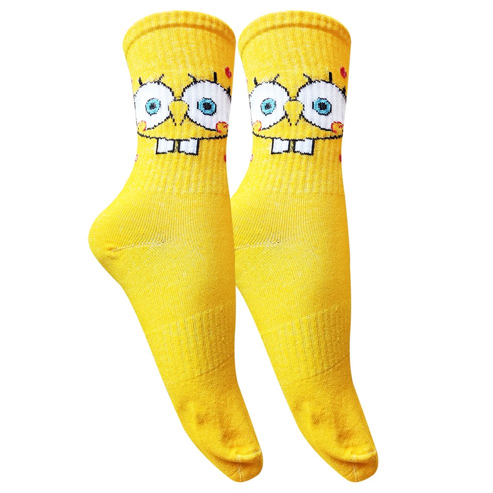 جوراب ساق بلند زنانه تن پوش هنگامه مدل باب اسفنجی کش اسپرت -  - 1