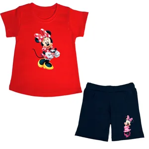 ست تی شرت و شلوارک دخترانه مدل Minnie Mouse RD