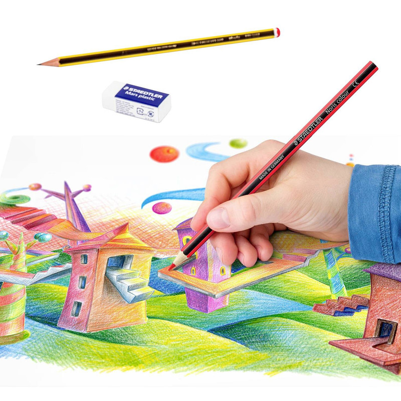 بسته لوازم تحریر استدلر مدل PENCIL CASE SET مجموعه 19 عددی