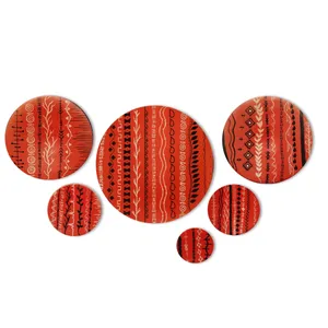 بشقاب دیوارکوب سفالی مدل 501 مجموعه 6 عددی