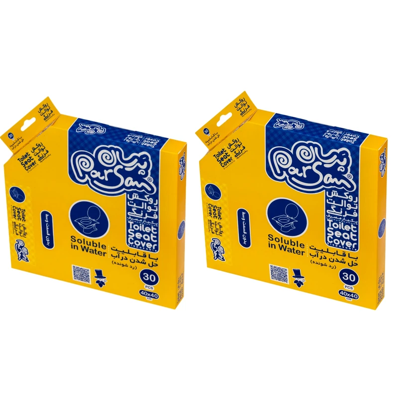 روکش توالت فرنگی یکبار مصرف پرسان مدل حل شونده مجموعه 2 عددی