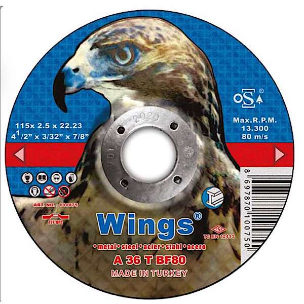 صفحه برش فلز وینگز مدل 115 بسته 10 عددی