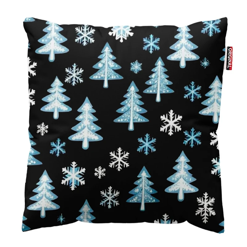 کوسن پاد آفرین طرح برف و زمستون کد 1923 سایز 30*30 سانتی متر