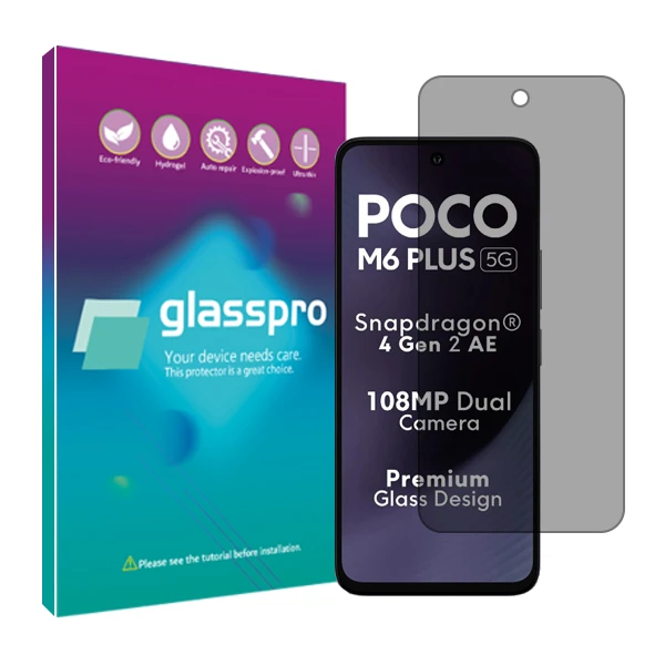 محافظ صفحه نمایش گلس پرو مدل Resistant مناسب برای گوشی موبایل شیائومی Poco M6 Plus 5G