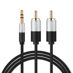 کابل تبدیل جک 3.5 میلی متری به دو RCA دیتک مدل T0227 طول 1.5 متر