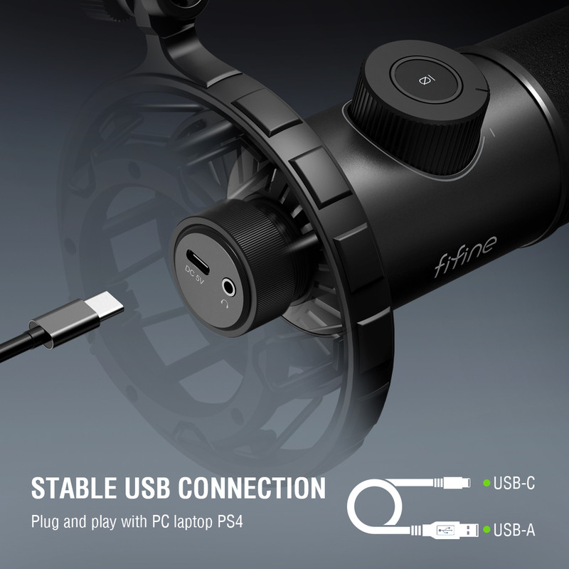 میکروفون حرفه‌ای فای فاین مدل T658 با درگاه اتصال USB