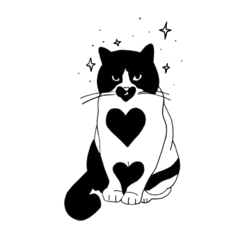 استیکر لپ تاپ مدل پیشی قلبی ناوی