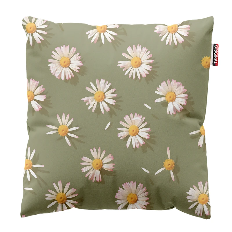 کوسن پاد آفرین مدل مینیمال طرح گل و برگ کد PK303216 سایز 30*30 سانتی متر