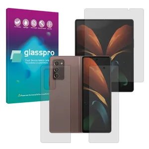 Glass Pro Resistant model Matte screen protector suitable for Samsung Galaxy Z Fold 2 mobile phone along with back protector