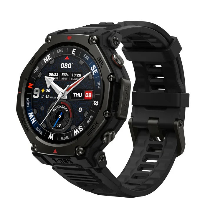 ساعت هوشمند 48 میلی متری امیزفیت مدل T-Rex 3 Pro با بند سیلیکونی