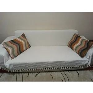 شال مبل مدل منگوله دار ترک طرح لوزی سایز 220*170 سانتی متر