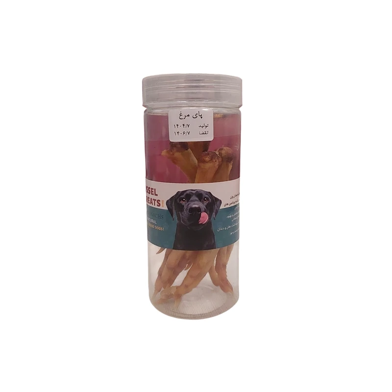 تشویقی سگ راسل مدل پای مرغ وزن 100 گرم