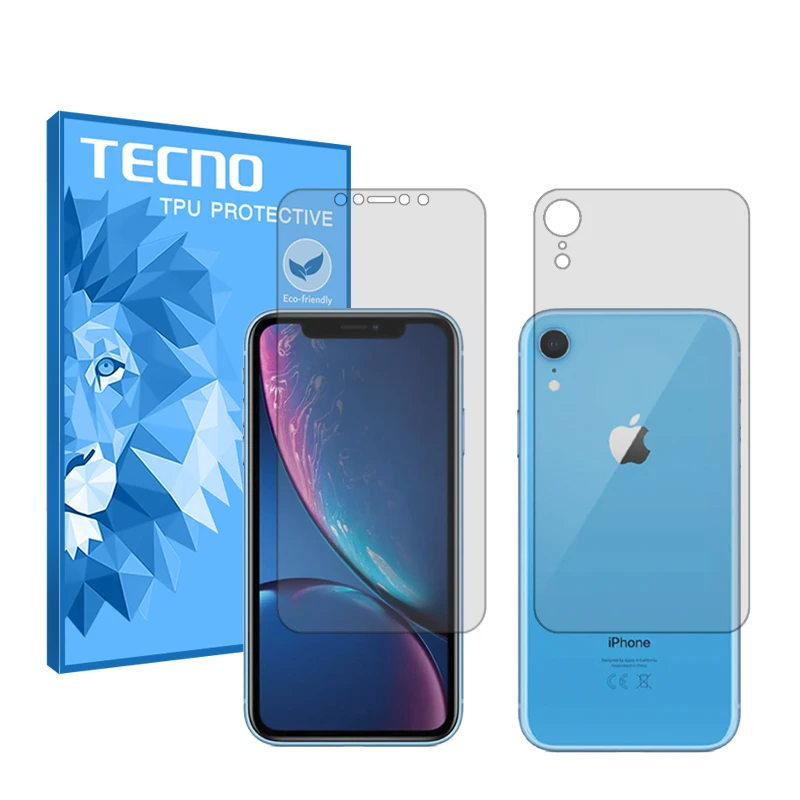 محافظ صفحه نمایش شفاف تکنو مدل HyGEL مناسب برای گوشی موبایل اپل iPhone XR به همراه محافظ پشت گوشی