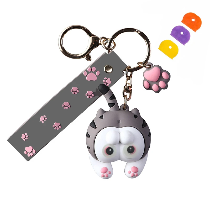 جاکلیدی دخترانه مدل گربه کد 08-400 به همراه کاور کلید مجموعه 4 عددی