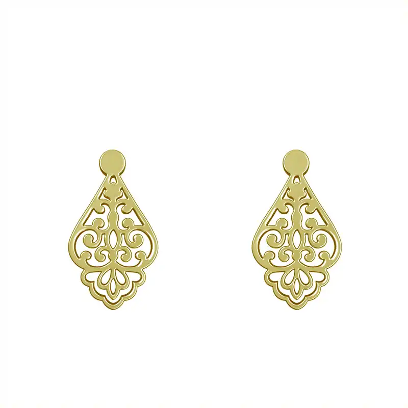 گوشواره طلا 18 عیار زنانه مدوپد مدل هندسی کد GA1-15173