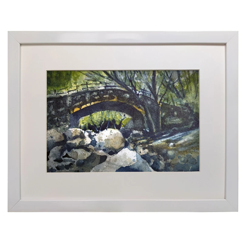 تابلو نقاشی آبرنگ طرح رودخانه دارآباد کد139