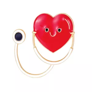 سنجاق سینه زنانه مدل گوشی پزشکی قلبی