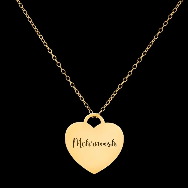 گردنبند طلا 18 عیار زنانه با زنجیر حلقه‌ای (فلامینگو) لیردا مدل اسم مهرنوش 129027