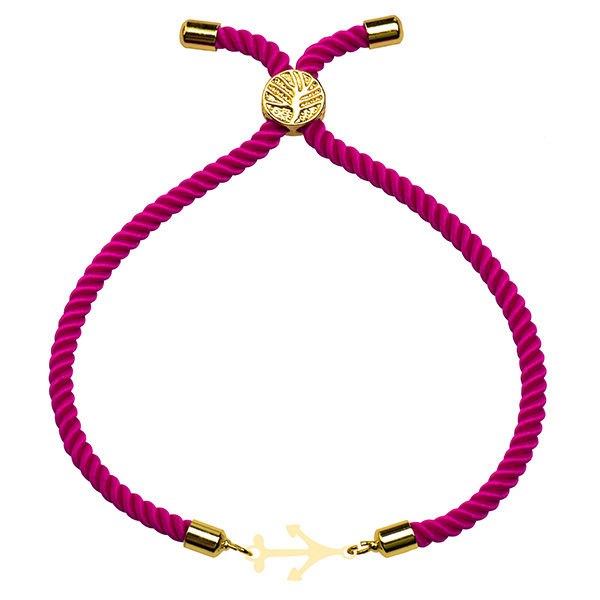 دستبند طلا 18 عیار دخترانه کرابو طرح لنگر مدل Krd1569
