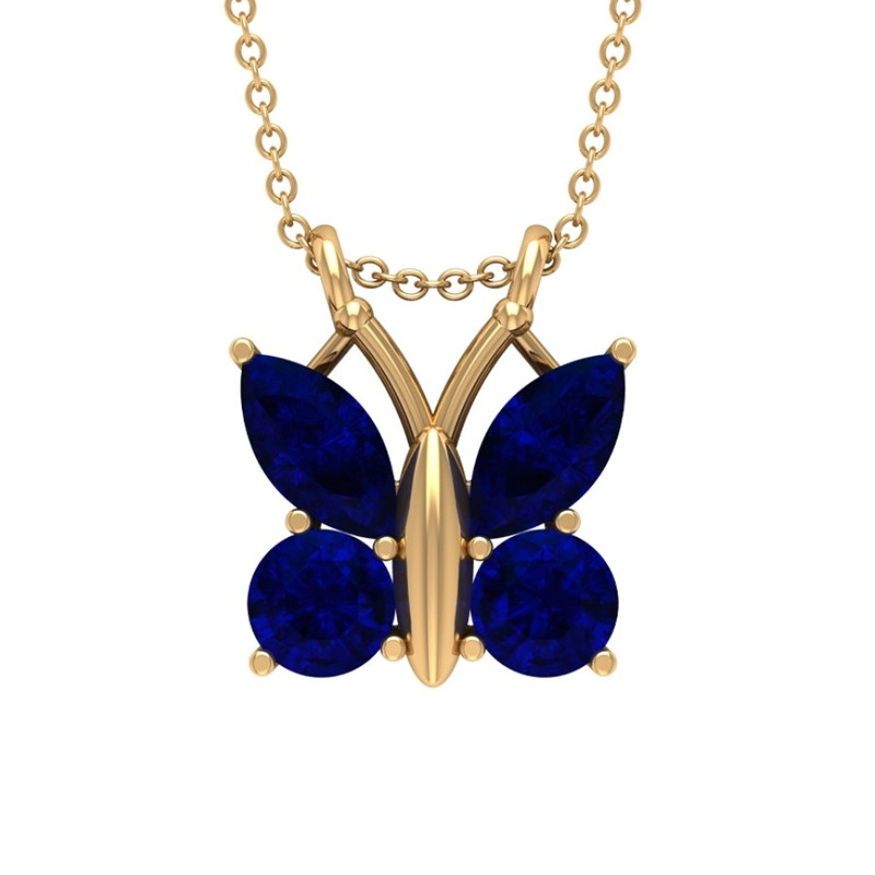 گردنبند طلا 18 عیار زنانه قیراط طرح پروانه کد GH1736