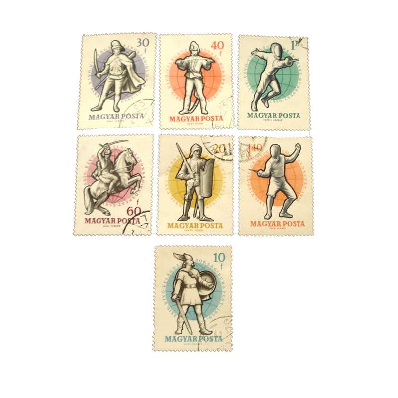 تمبر یادگاری مدل حرکات رزمی کد DS2150 مجموعه 7 عددی