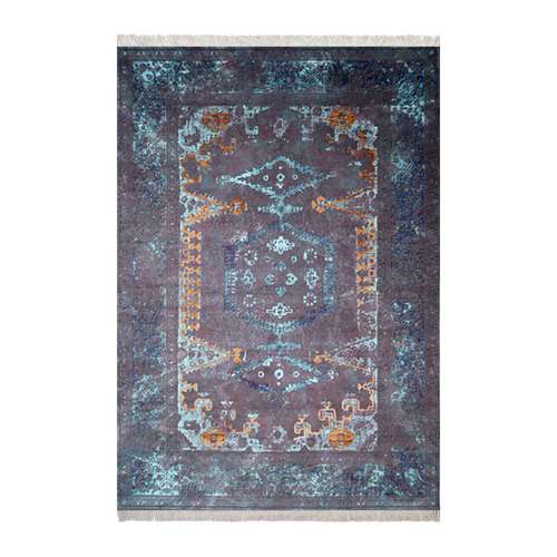 فرش ماشینی زانیس مدل فانتزی طرح نئو کلاسیک زمینه بنفش