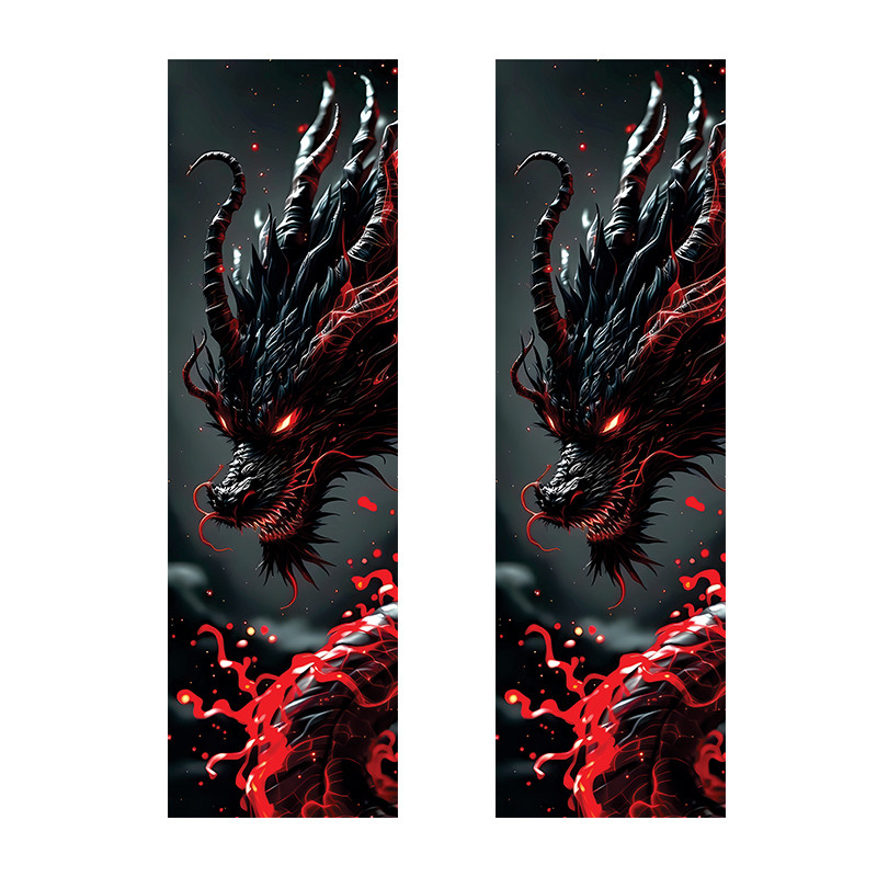 برچسب ستون خودرو توییجین و موییجین طرح اژدها کد 01 بسته 2 عددی