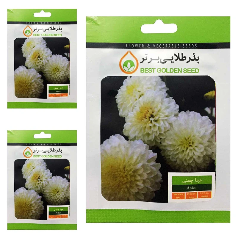 بذر گل مینا چمنی بذر طلایی برتر کد BTB-34 مجموعه 3 عددی