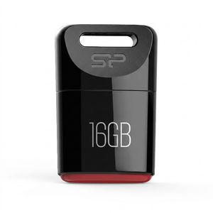 فلش مموری سیلیکون پاور مدل Touch T06 ظرفیت 16 گیگابایت، رابط USB2.0، مقاوم در برابر آب، گردوغبار و شوک، ابعاد کوچک و وزن 3.6 گرم، سازگار با ویندوز، مک و لینوکس