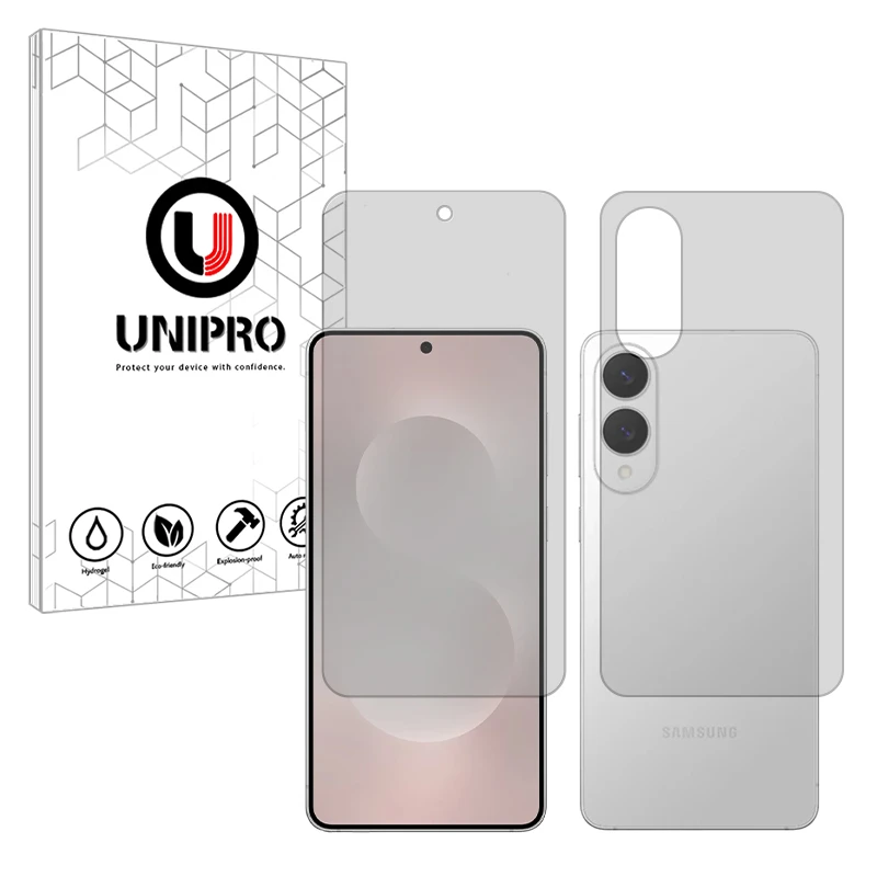 محافظ صفحه نمایش شفاف یونی پرو مدل Star 4 مناسب برای گوشی موبایل سامسونگ Galaxy S25 Edge به همراه محافظ پشت گوشی 