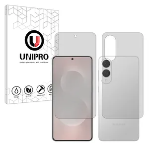 Uni pro Explosion Proof model transparent screen protector suitable for Samsung Galaxy S25 Edge mobile phone along with the back protector