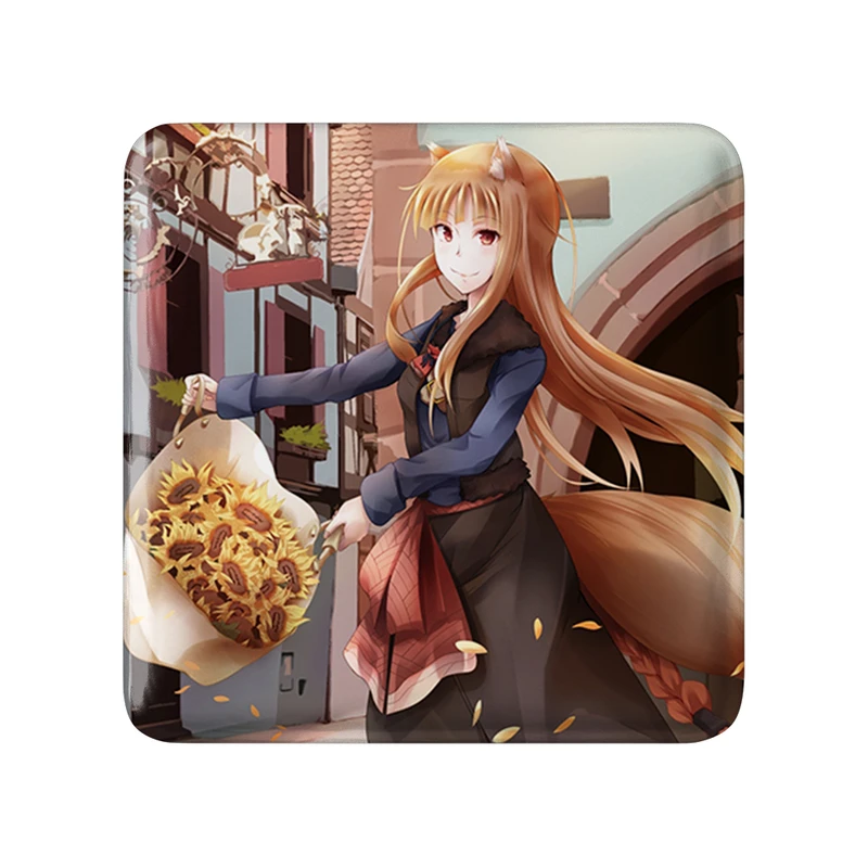 مگنت خندالو طرح هولو انیمه ادویه و گرگ مدل مربعی کد 36108