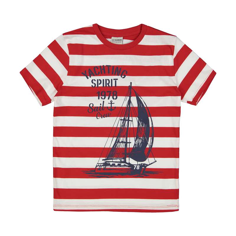 تی شرت پسرانه ال سی وایکیکی مدل 0SL994Z4-LJE-REDSTRIPED