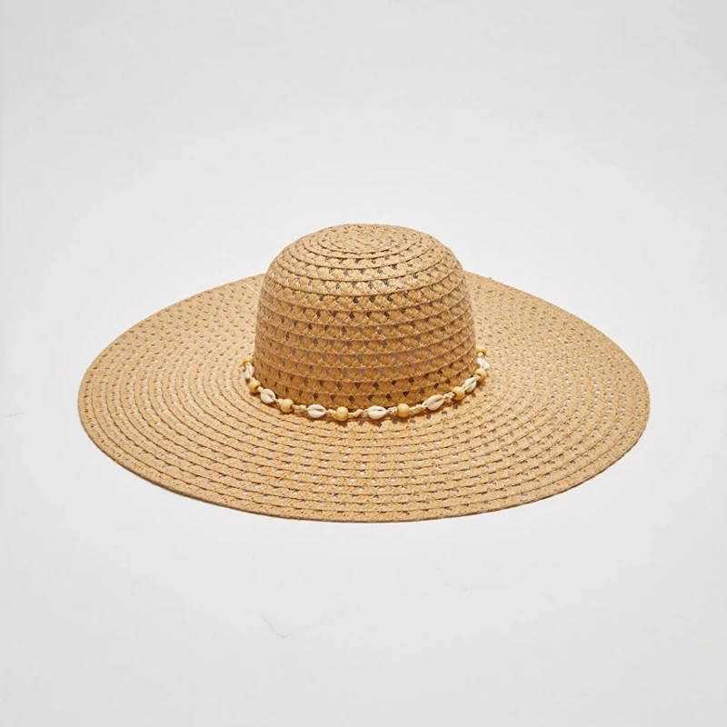 کلاه حصیری زنانه ال سی وایکیکی مدل صدفی ضد تعریق