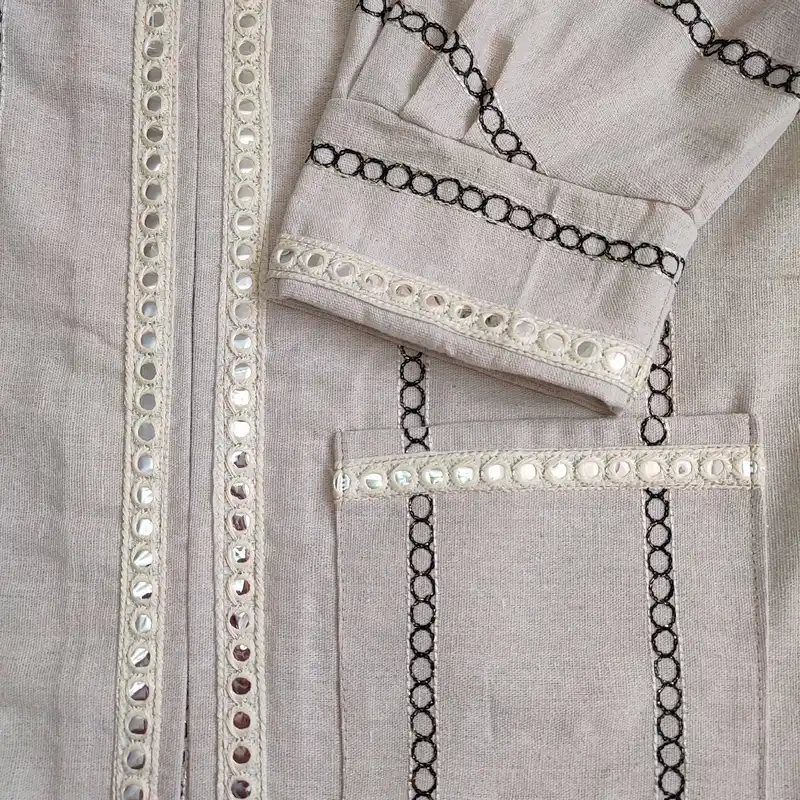 مانتو زنانه مدل سوزن دوزی پولک دار