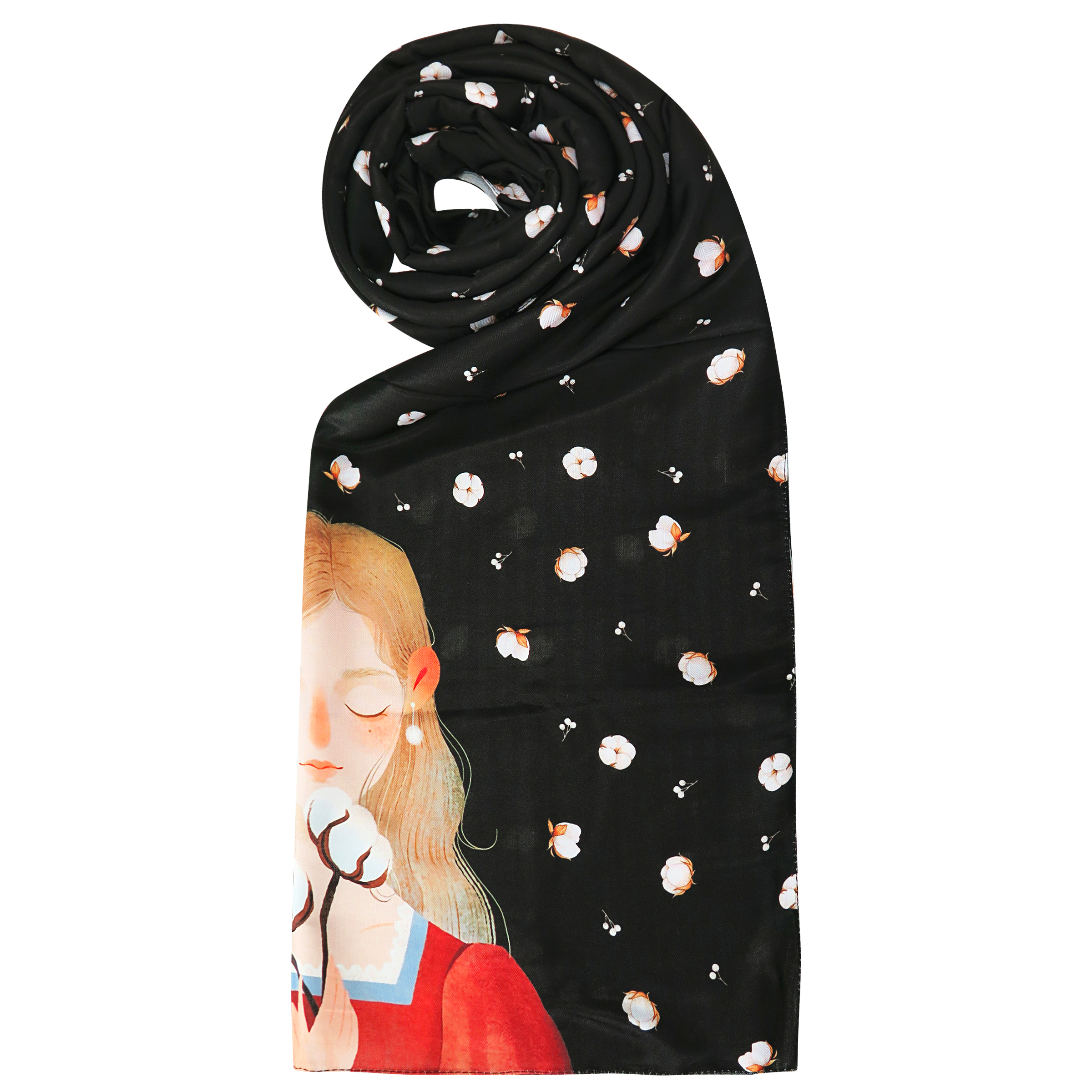 شال زنانه طرح دختر مدل GZ99627