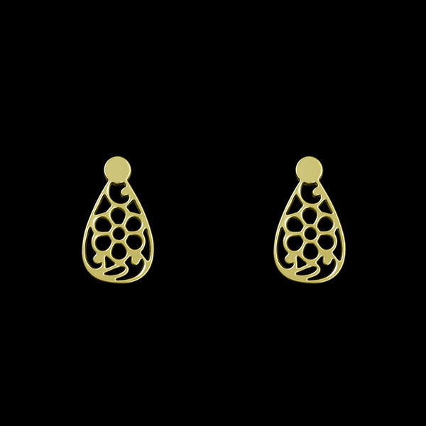 گوشواره طلا 18 عیار زنانه مدوپد مدل هندسی کد GA1-14570