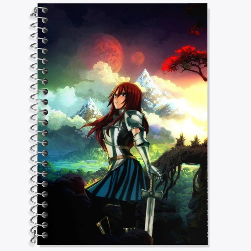 دفتر زبان 50 برگ خندالو مدل دو خط طرح ارزا انیمه فری تیل Fairy Tail کد 16528