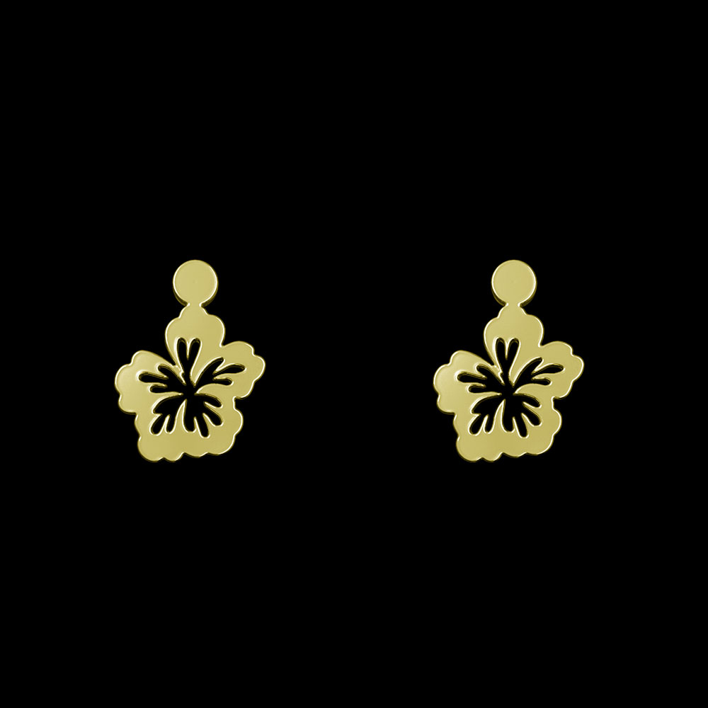 گوشواره طلا 18 عیار زنانه مدوپد مدل گل کد GA1-10054