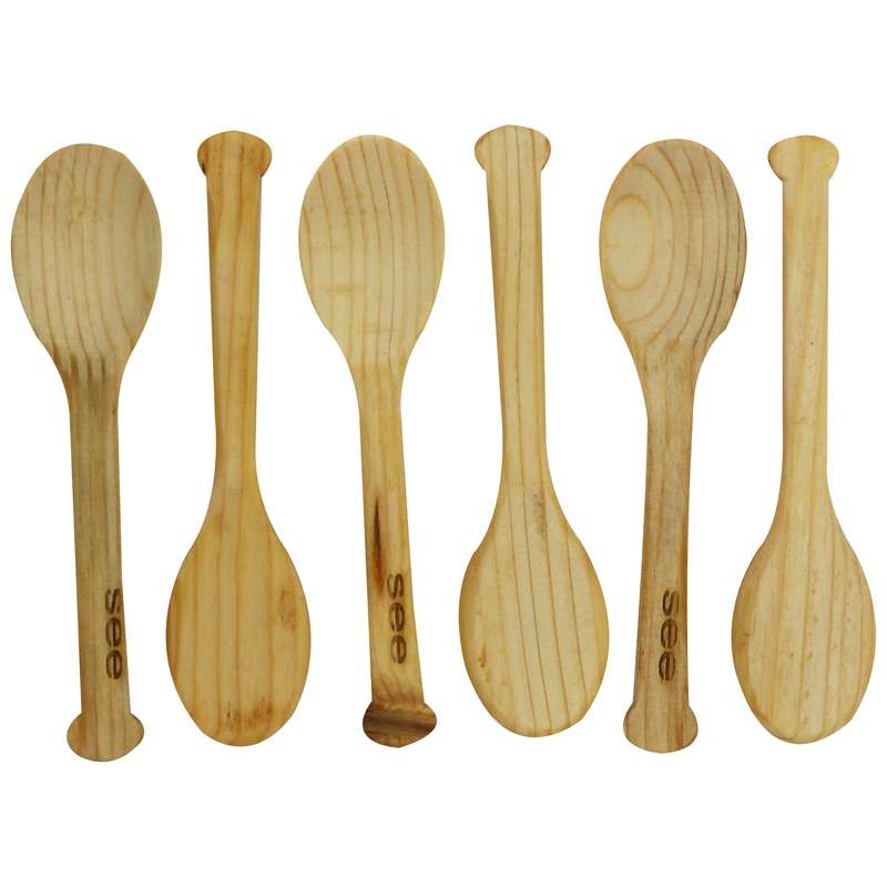 قاشق چوبی سیی طرح یونیک کد 1700 بسته 6 عددی