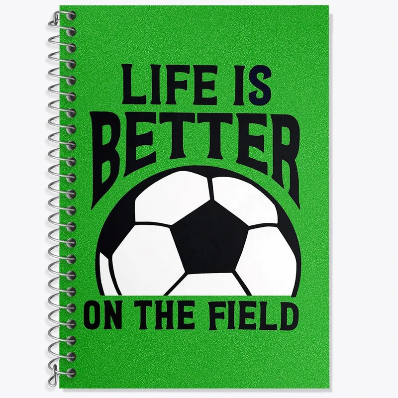 دفتر زبان 50 برگ خندالو مدل دو خط طرح فوتبال کد 10024