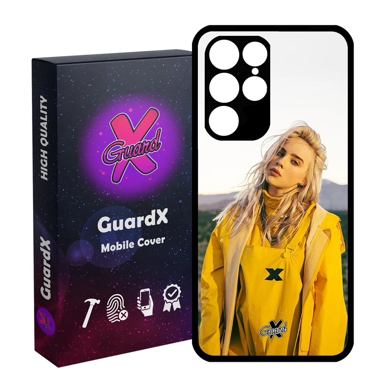 کاور گارد ایکس طرح Billie Eilish مدل Glass10227 مناسب برای گوشی موبایل سامسونگ Galaxy S22 Ultra