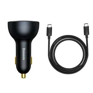 شارژر فندکی 100 وات باسئوس مدل TZCCZM-0G به همراه کابل USB-C