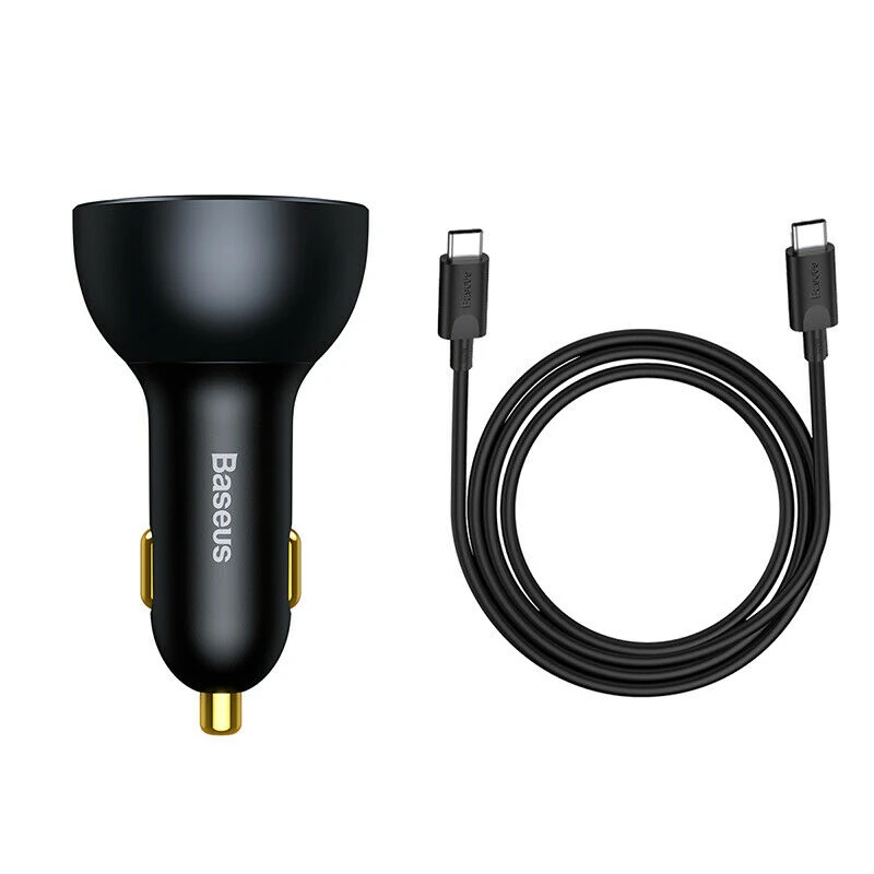 شارژر فندکی 100 وات باسئوس مدل TZCCZM-0G به همراه کابل USB-C